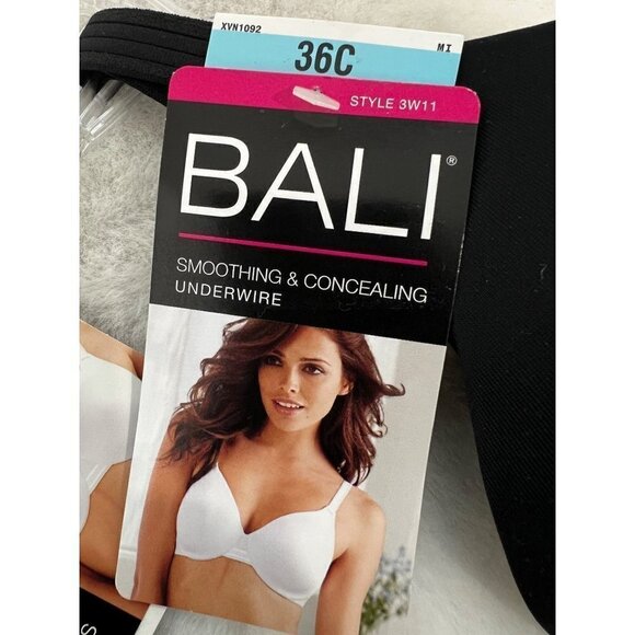 New Bali Size 36C One Smooth U Underwire Bra, Smoothing & Concealing Black - Picture 4 of 12